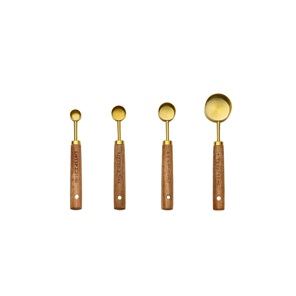 Wood Measuring Spoon Gold