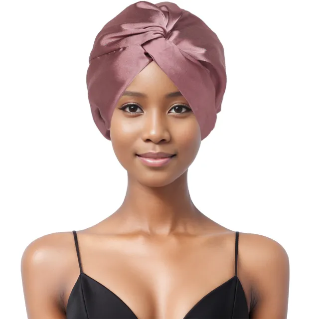 Double Layer Nightcap Cross Twist Shower Cap Cameo Brown - Shop at LoveMi