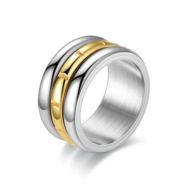 Titanium Steel Rotating Fashion Creative Stainless Steel Ring Gold - Shop at LoveMi
