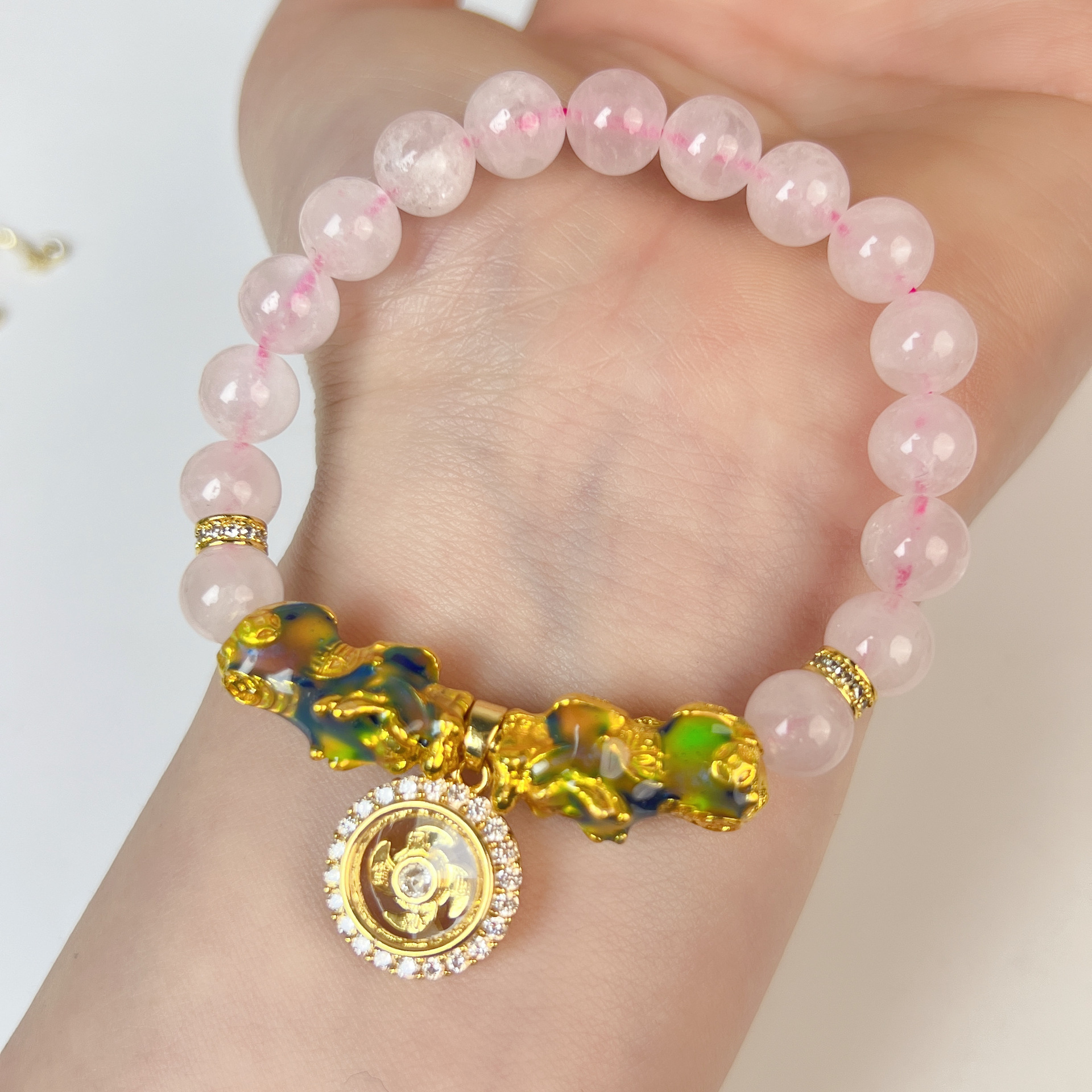 Crystal Temperature Sensitive Color Changing Pixiu Bracelet For Women