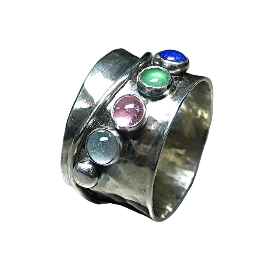 European And American Heavy Industry Wide Face Color Ring Retro Minimalist Design