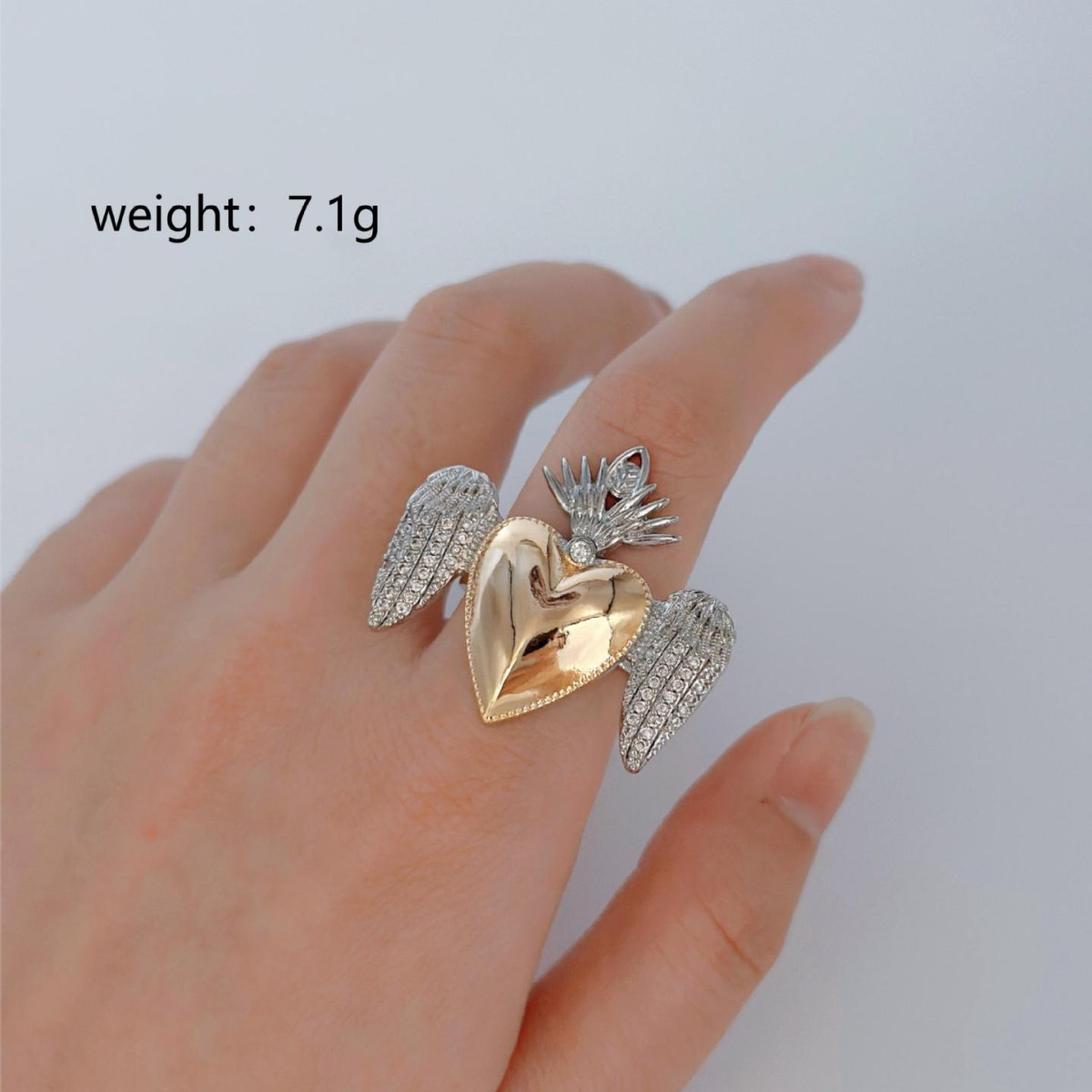 Personalized Retro Adjustable Gold And Silver Ring