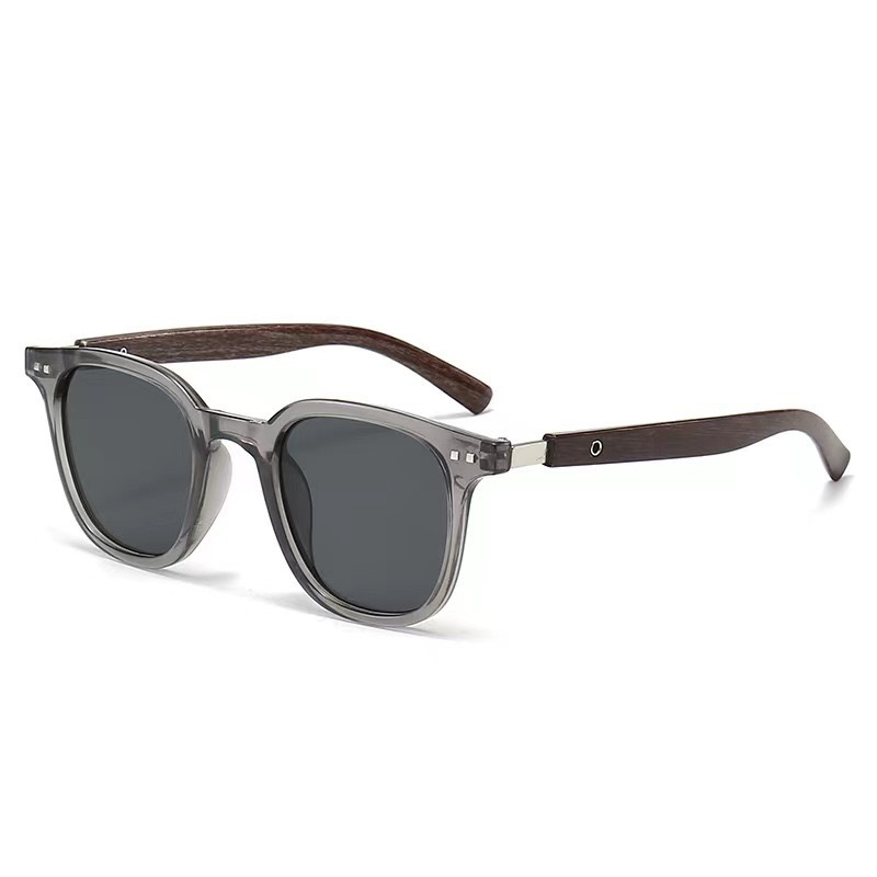 Fashionable Retro Polygonal Wood-grain Temple Arms, Stylish For Commuting And Easy To Match