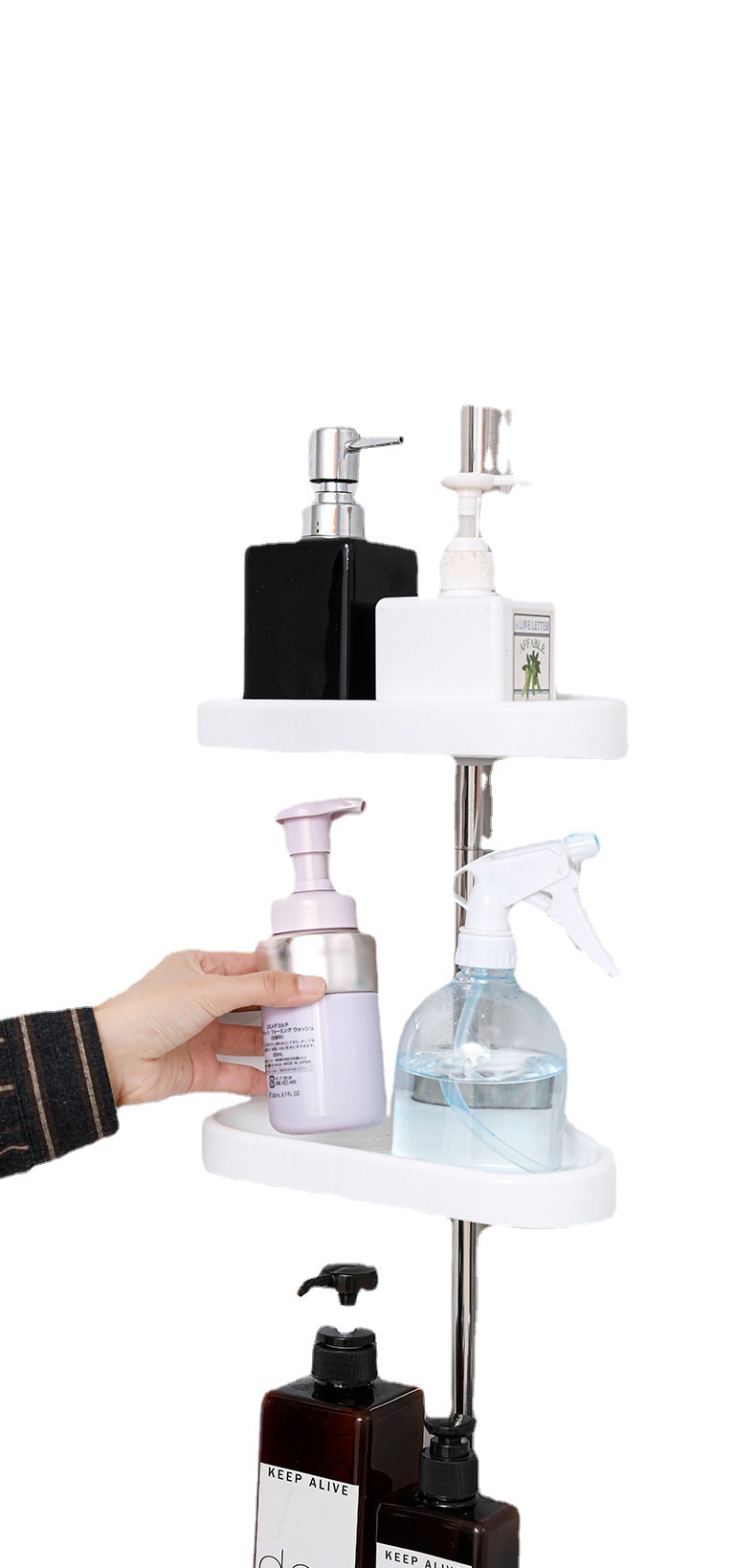 No-Drill Multi-Functional Corner Shelf