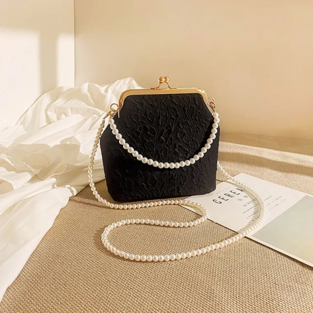 Pearl Tote Mini Chain Crossbody Bag Black - Shop at LoveMi