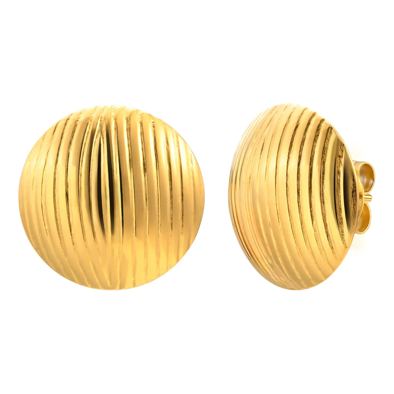 Gold Oval Earrings Retro Style