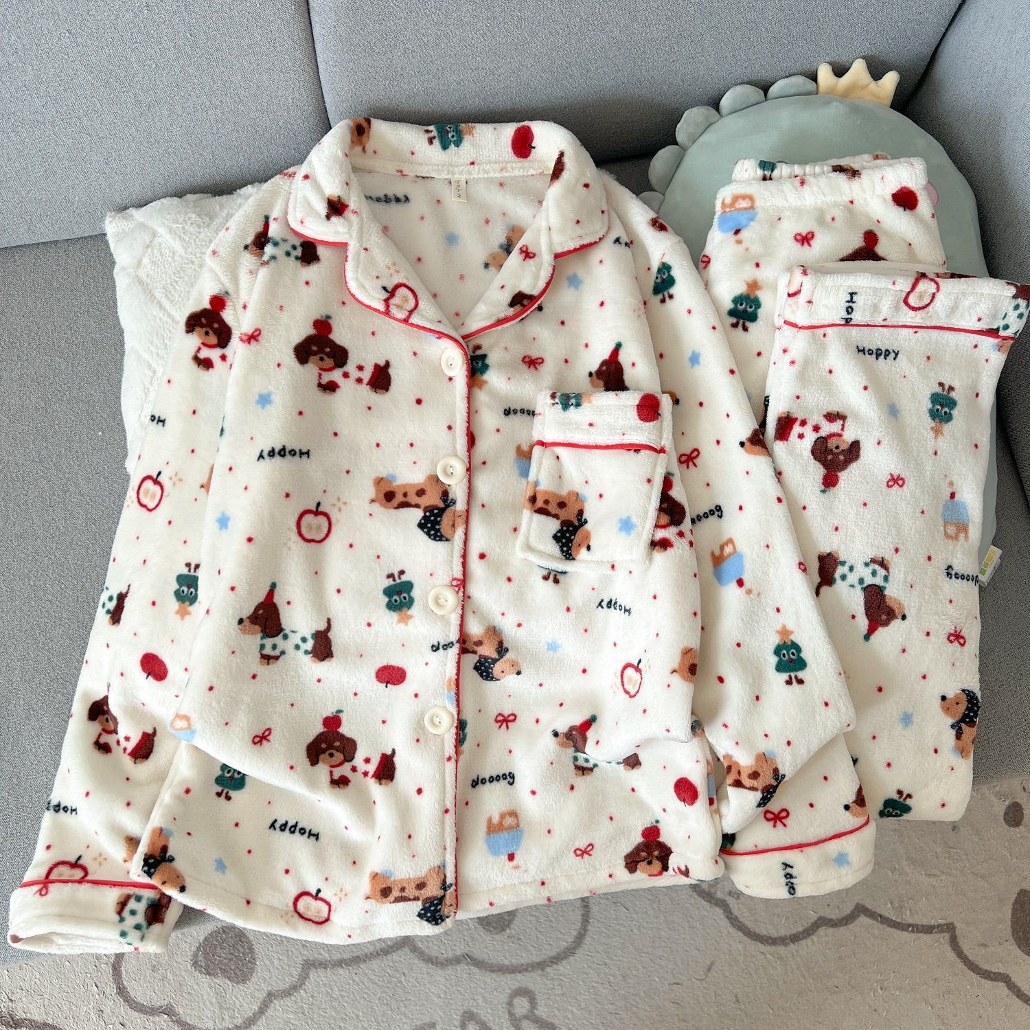Thickened Coral Fleece Pajamas For Women