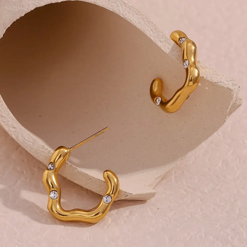 Women's Stainless Steel 18K Gold Plating Vintage Earrings