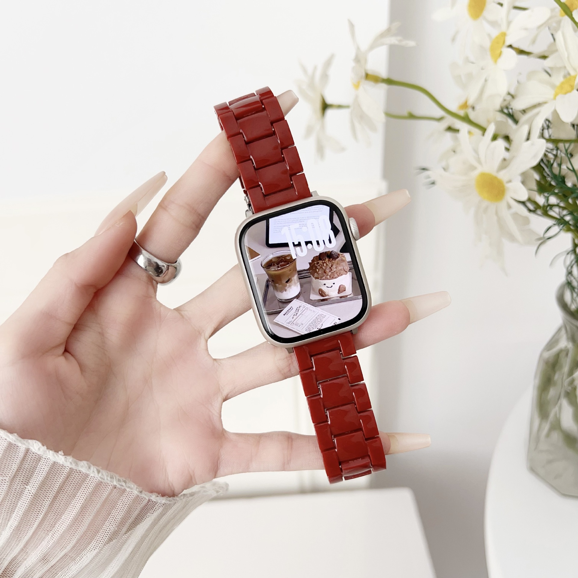 New Year Red Special Blend Resin Watch Strap