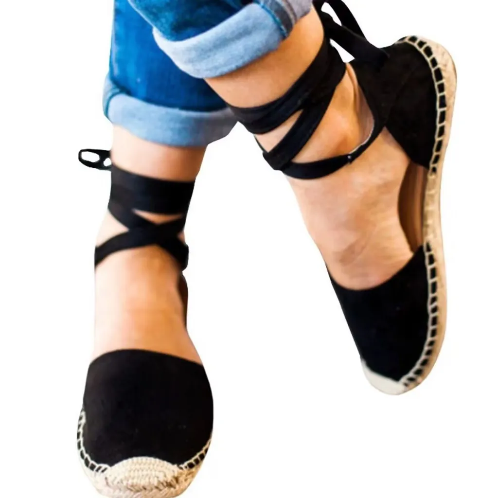 Casual Sandals Flat Strap Women's Sandals - Black