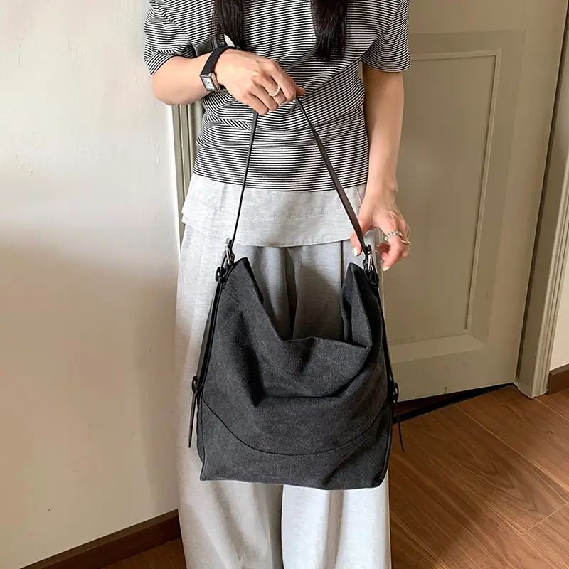 High-end Washed-canvas Tote Bag