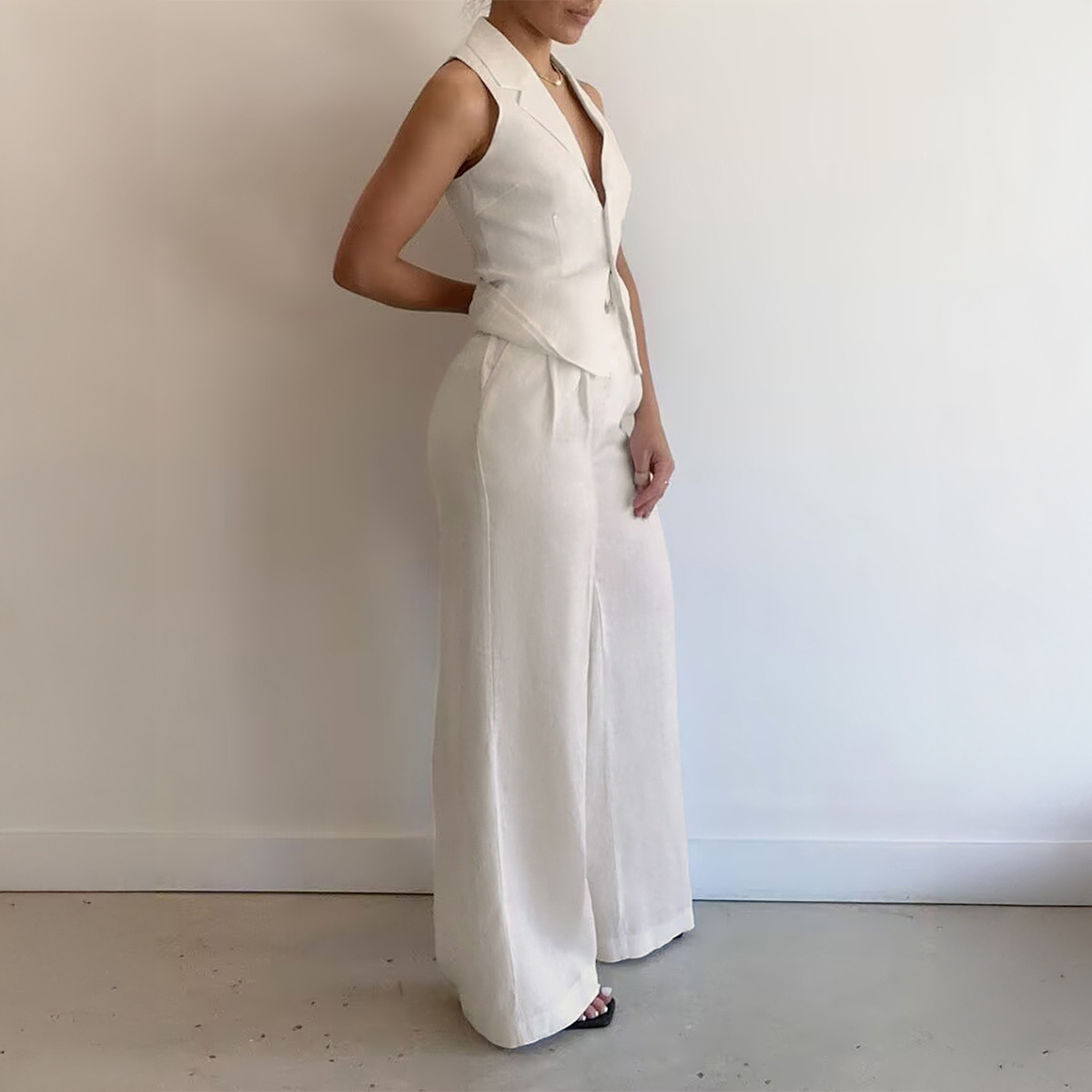 Casual Vacation Style Solid Color Two-piece Suit Women's Clothing