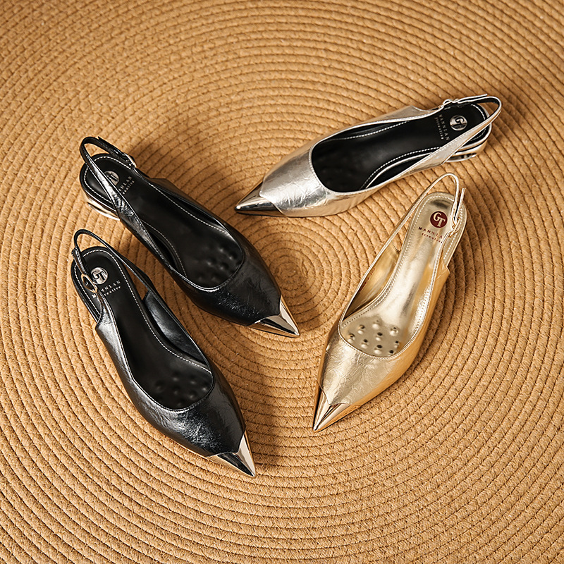 Mid-heel Slingback Versatile High Heels For Commuting