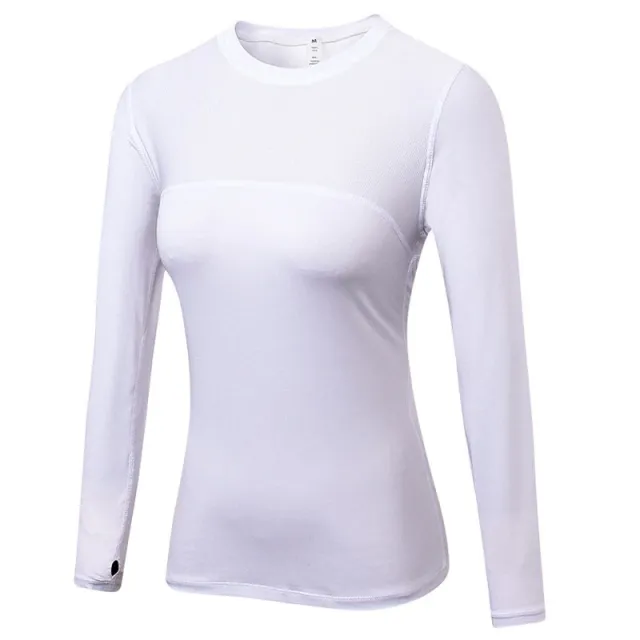 Women's Tight PRO Fitness Running Yoga Sports T shirt White - Shop at LoveMi