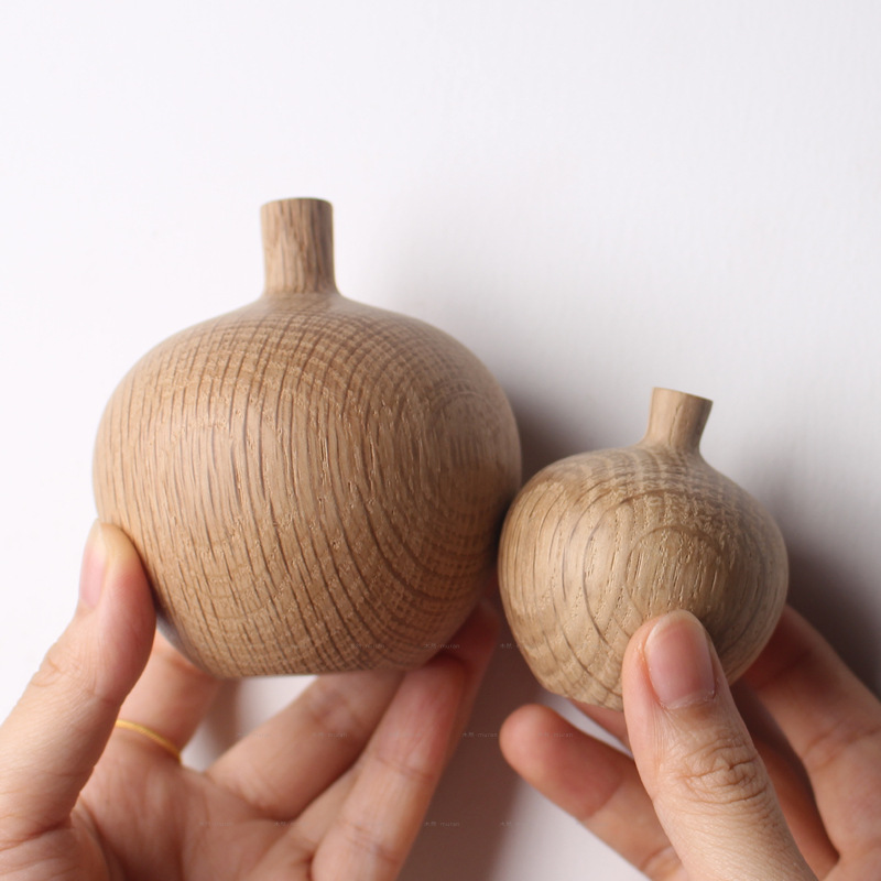 Japanese Style Groceries Solid Wood Dried Flowers And Flowerpot Wooden Craftwork Ins Vase — foto 16