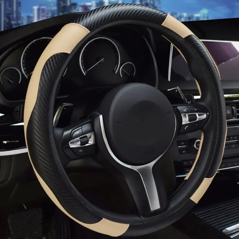 Car Steering Wheel Cover Elastic Rimless Leather