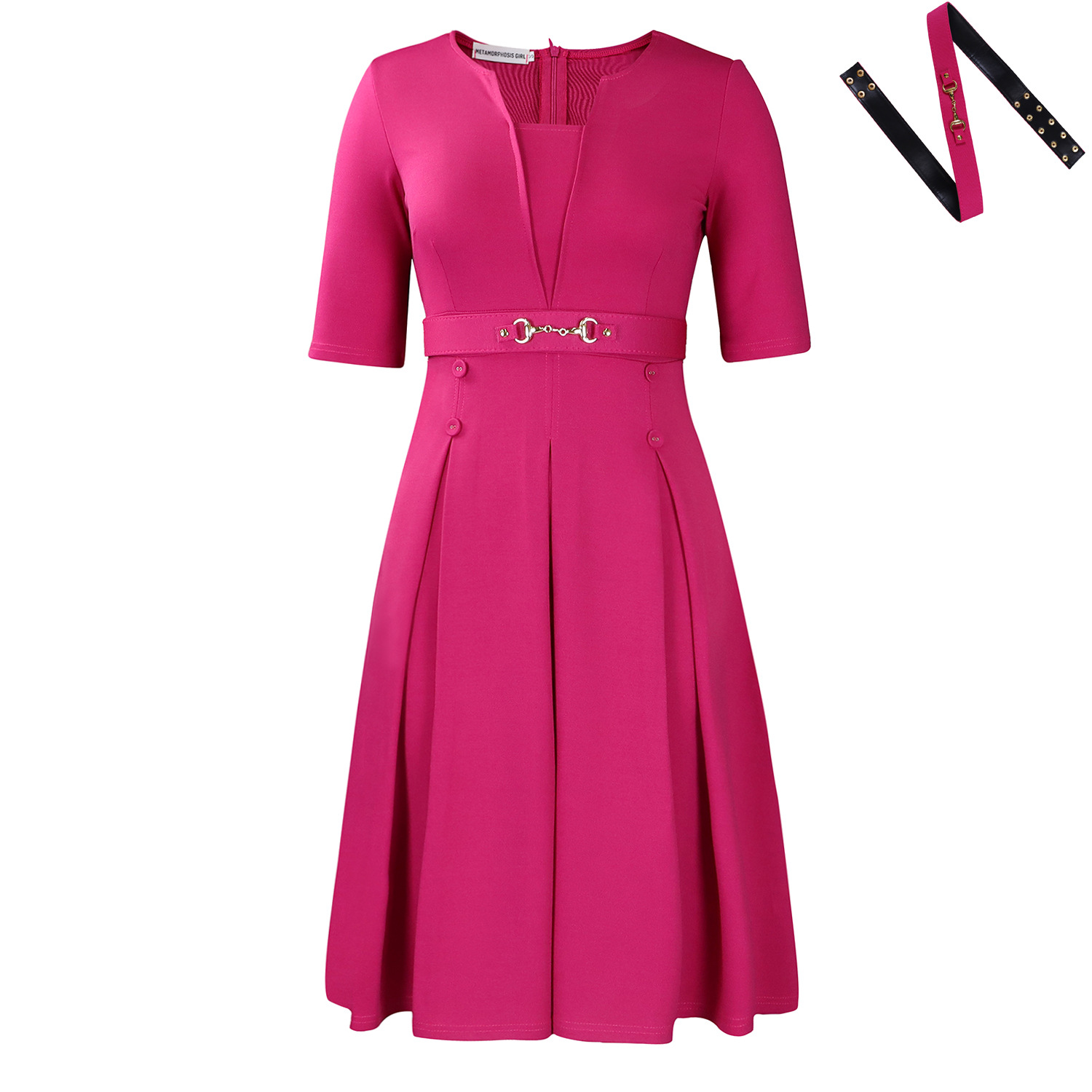 Women's Short-Sleeve Fashionable Elegant Dress 6