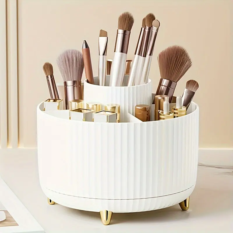 Desktop Rotating Cosmetic Brush Storage Container