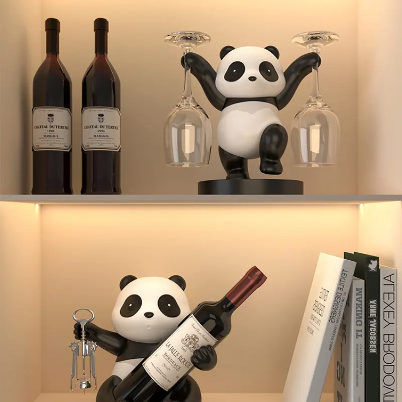Panda Red Wine Rack Decoration Cabinet Combination Light Luxury
