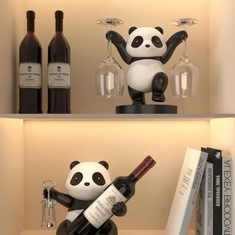 Panda Red Wine Rack Decoration Cabinet Combination Light Luxury