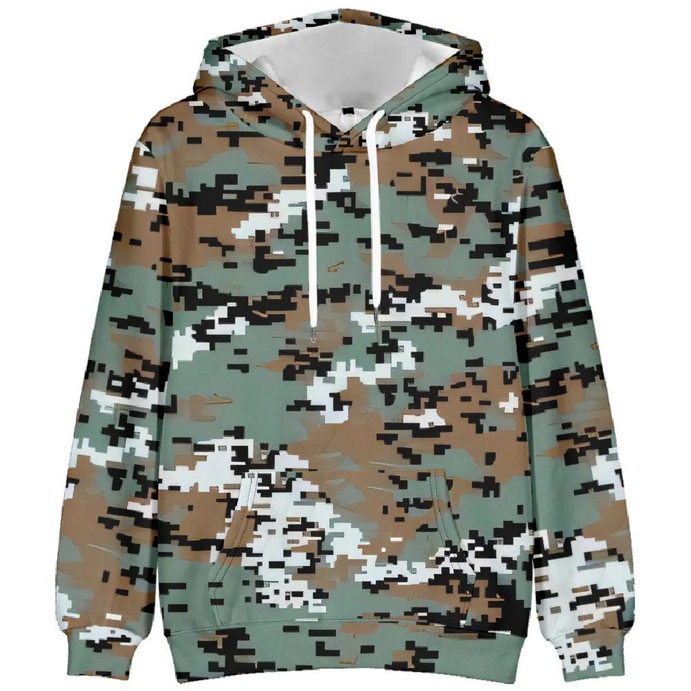European And American Autumn And Winter Leaf Pattern Drop Shoulder Hooded Sweater - 8 Style-Xxxxl