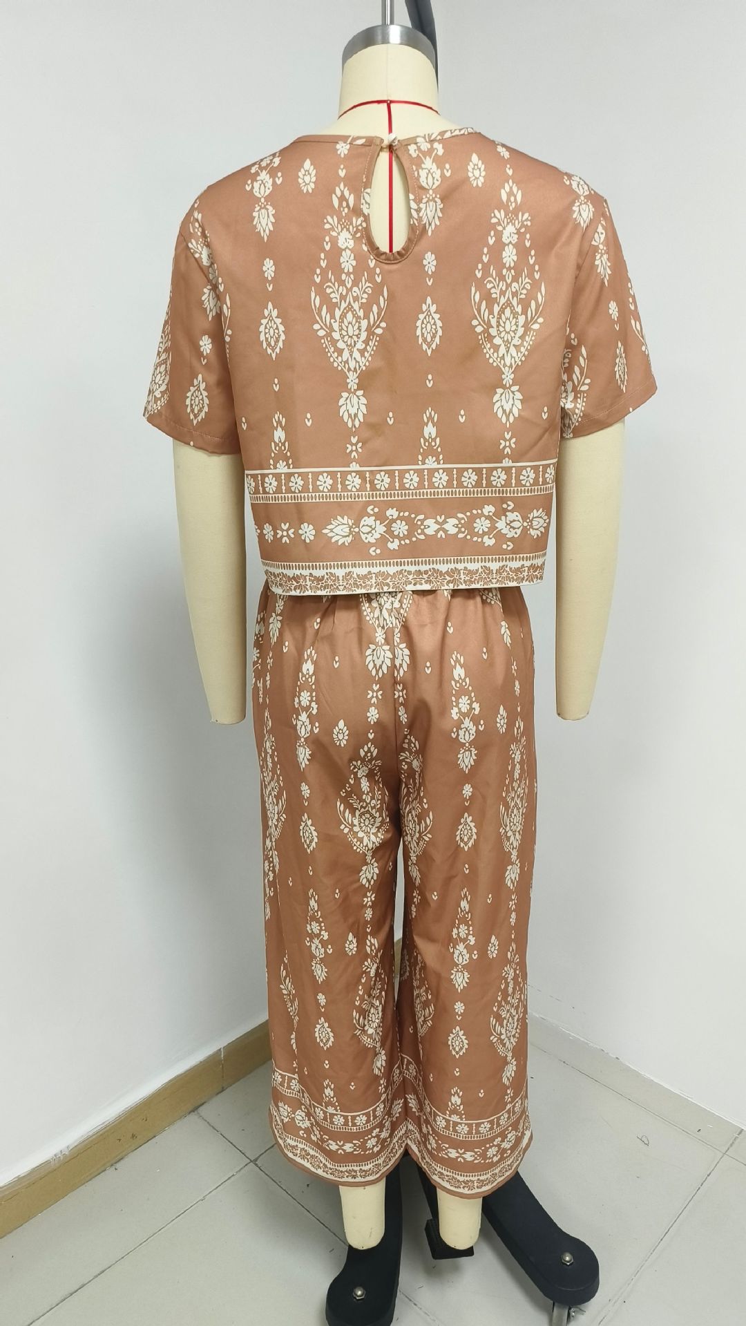 Women's Ethnic Print Contrast Set – full outfit front view