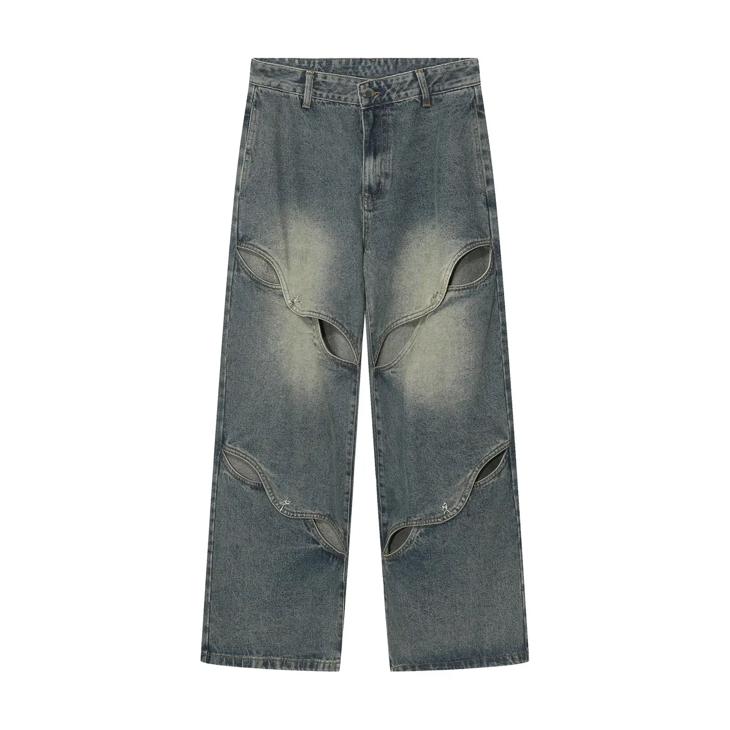 Spring And Summer Casual Wide Leg Hollow Baggy Pants