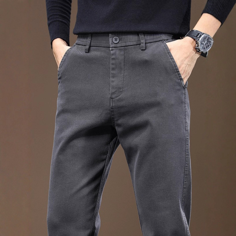 Chaolunbu Mens Light Mature Casual Pants Straight