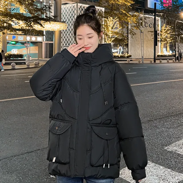 European Bread Short Down Cotton Clothing Cotton Coat Women's Black - Shop at LoveMi