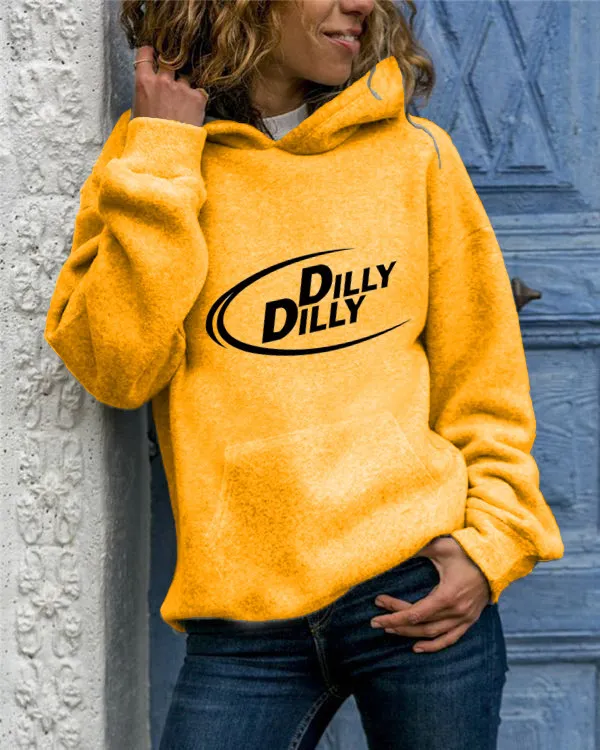 Animal Print Round Neck Hooded Sweater Yellow - Shop at LoveMi
