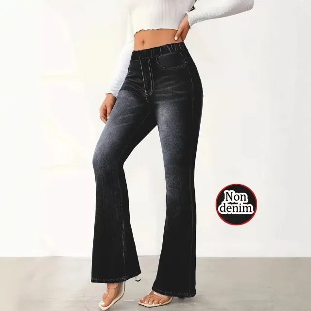 Denim Printing Hip lift And Belly Shaping Waist Fitness Leggings Black - Shop at LoveMi