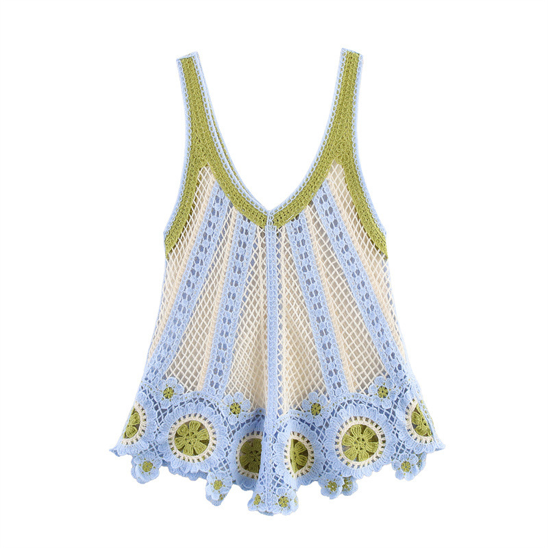 Hawaiian Vacation Style Crocheted Camisole Top