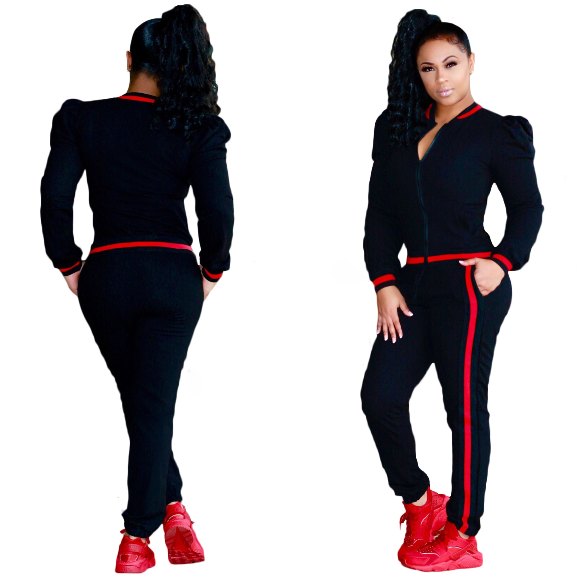 Women's Lantern Sleeve Sports Leisure Suit