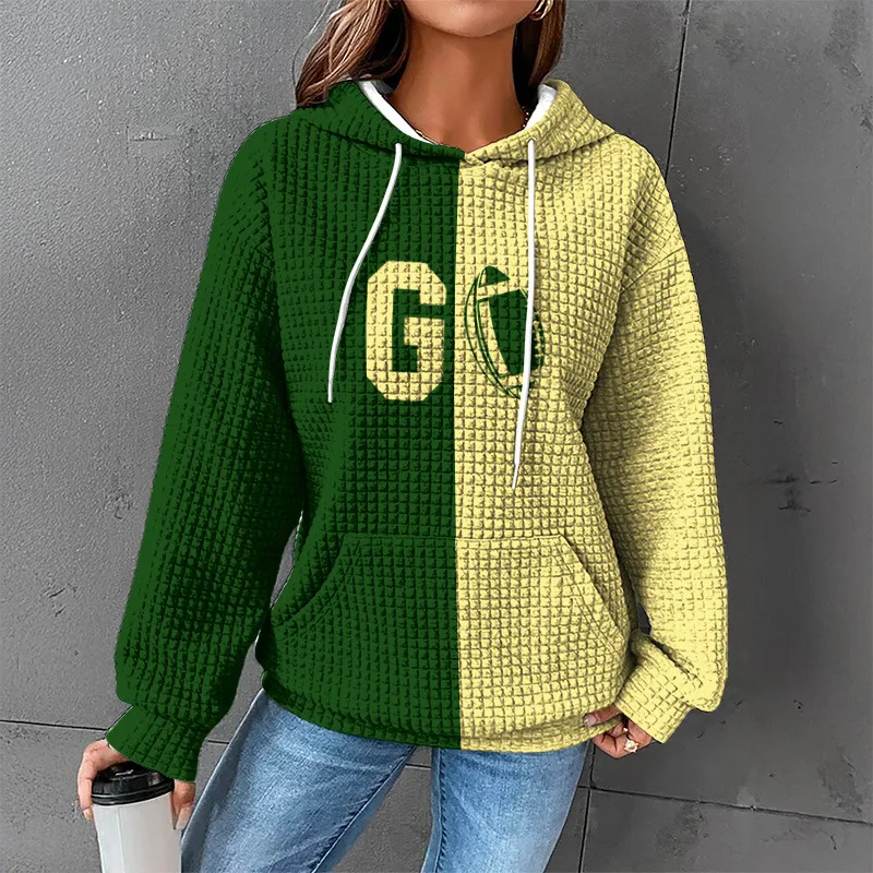 Waffle Sweater Hooded Sweaters Women's Clothing - Zzy24110622-M