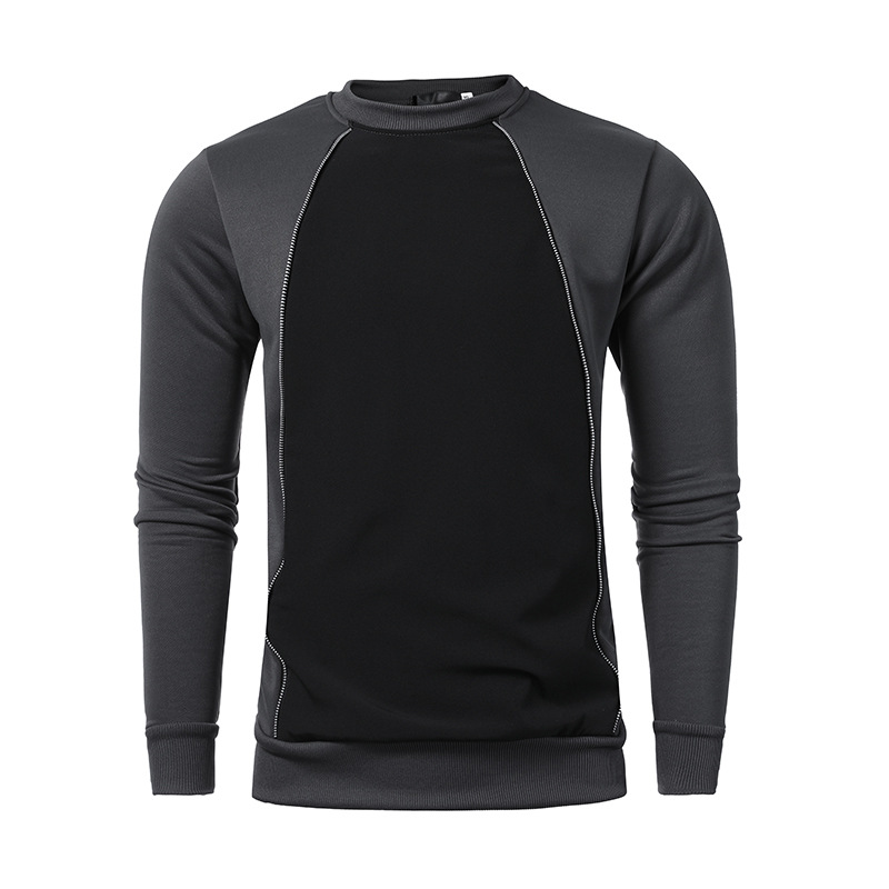 Title 5, Nieuwe heren sweater met rits paneel, ronde hal...