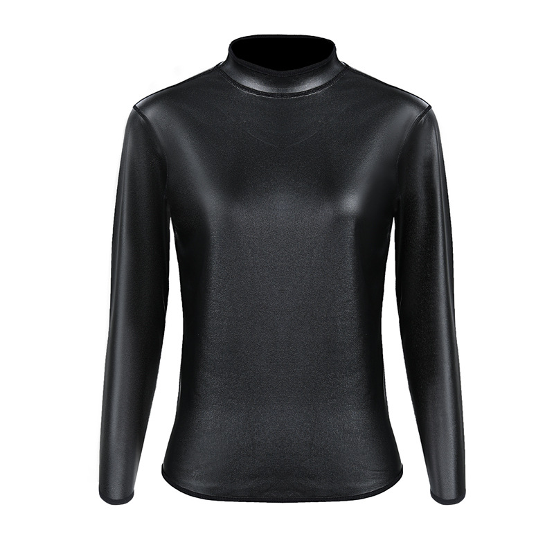 Body Shape Bodybuilding Slim Fit Middle-collar Long Sleeve Leather Coat