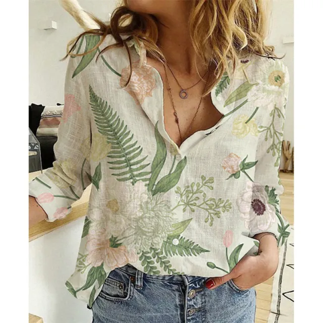 Linen Cotton Washed Single breasted Long Sleeve Shirt For Women Tmc8293 Xl - Shop at LoveMi