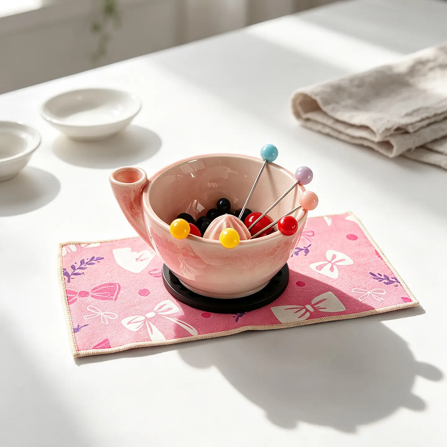 Berry Swirl Pattern Ceramic Bowl - Decorative