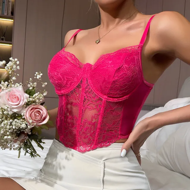 Lace Slim fit Tank Top Women Rose - Shop at LoveMi