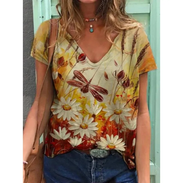Fashion Women's Wear 3D Digital Printed Short sleeved Top Jl2242125 3Style - Shop at LoveMi