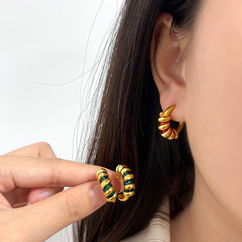 316 Stainless Steel Stud Earrings  Exaggerated Design Minimalist Fashion Ear Jewelry For Women