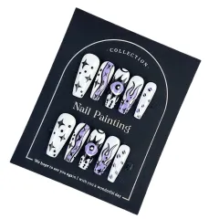 Mid-length Hand-painted Cartoon Hand-worn Fake Nails - Mk014 - View 1