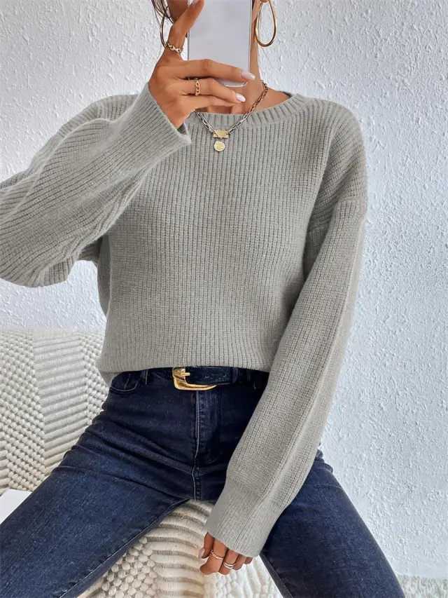 Autumn And Winter New Short Sweater Silver - Shop at LoveMi