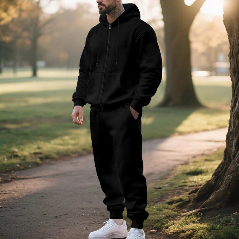 Zip-Up Fleece-Lined Hooded Tracksuit, picture 3 of 9