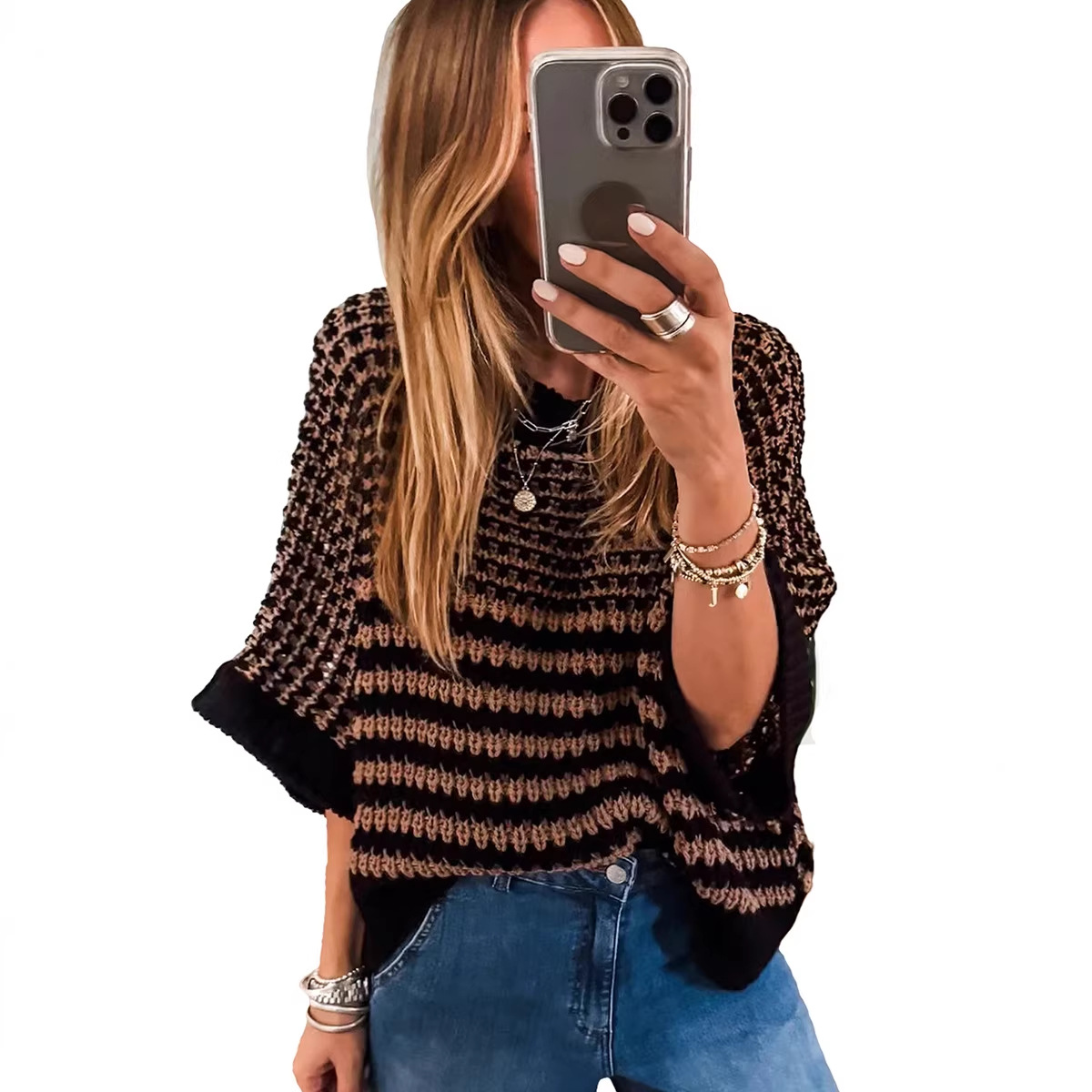 Womens Crew-neck Sweater A Stylish Versatile And Relaxed-fit Top