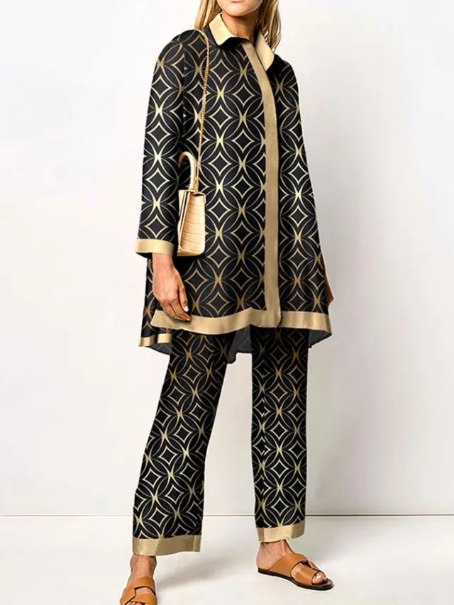 Long sleeved Trousers Shirt Two piece Set Cstz02 L - Shop at LoveMi