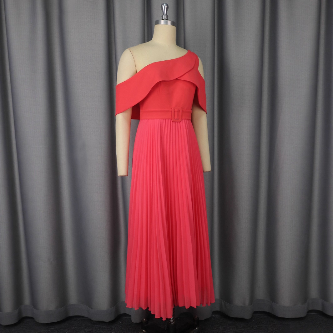 Dinner Party Fashion Slim Fit Temperament Waist-controlled Pleated Dress