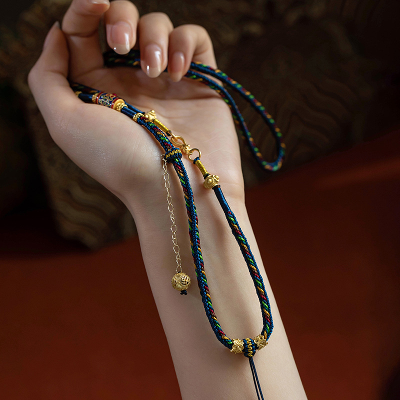 High-grade Pendant Ethnic Style Amulet Beeswax Necklace Rope