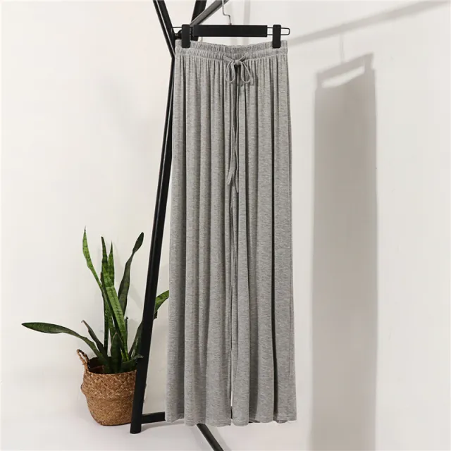 High Waist Cuprammonuium Loose Thin Casual Pants Light Gray - Shop at LoveMi