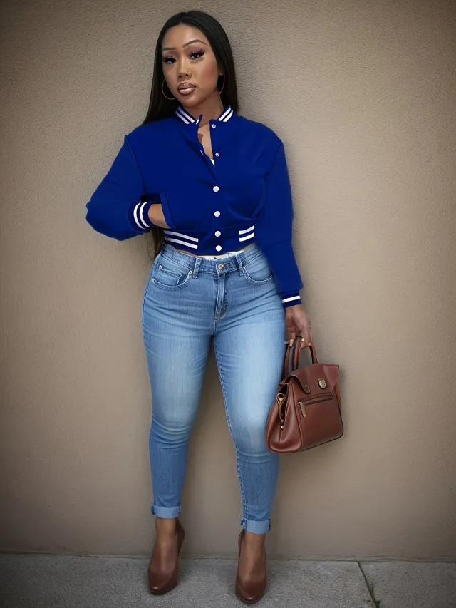 Women's Single breasted Baseball Uniform Sports Coat Jacket Top Blue - Shop at LoveMi
